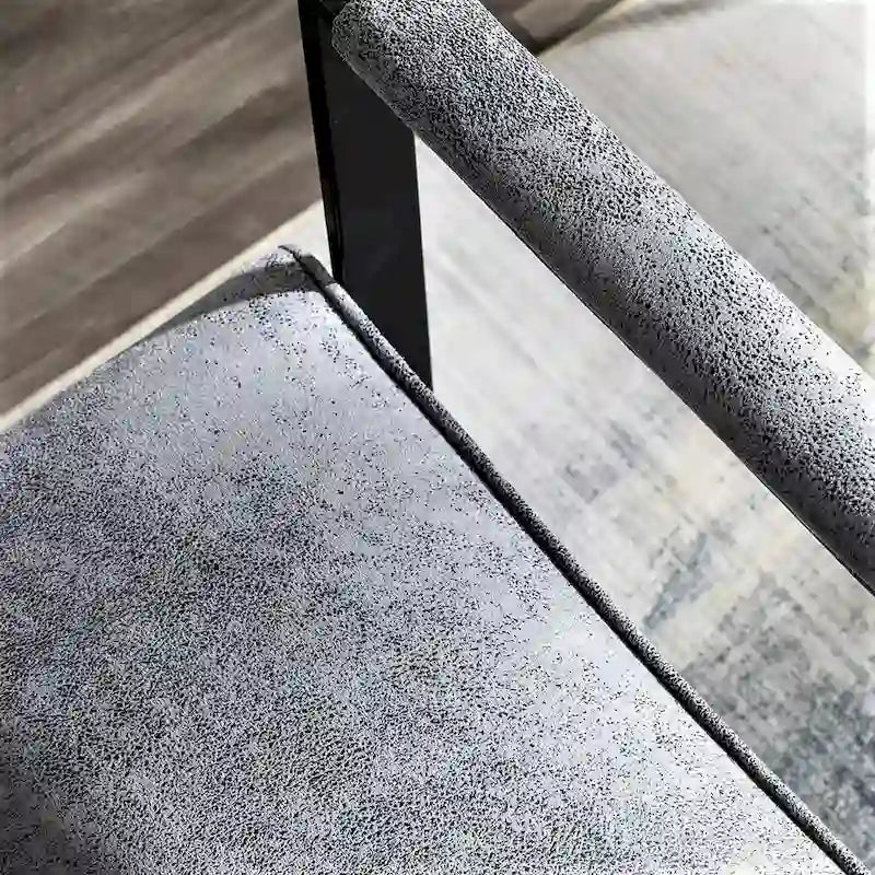 Fauteuil Hosam 25,4" avec revêtement en PU/microfibre et accoudoirs en métal