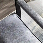 Fauteuil Hosam 25,4" avec revêtement en PU/microfibre et accoudoirs en métal