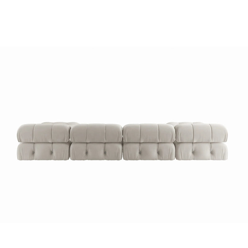 Canapé modulaire sectionnel en velours en U moderne, 6 places, méridienne extra large pour salon