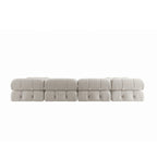 Canapé modulaire sectionnel en velours en U moderne, 6 places, méridienne extra large pour salon