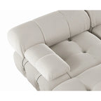 Canapé modulaire sectionnel en velours en U moderne, 6 places, méridienne extra large pour salon