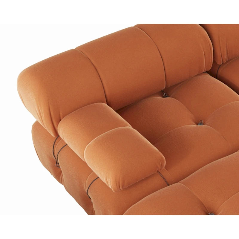 Canapé modulaire sectionnel en velours en U moderne, 6 places, méridienne extra large pour salon