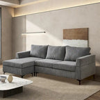 Canapé d'angle réversible en tissu polyester pour salon