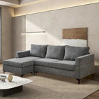 Canapé d'angle réversible en tissu polyester pour salon