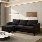 Canapé d'angle réversible en tissu polyester pour salon