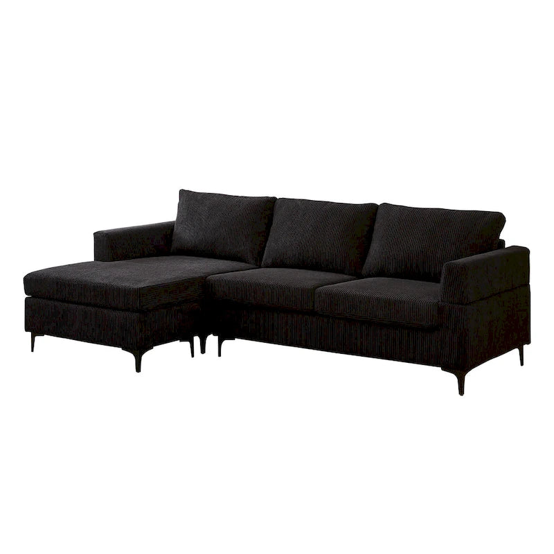 Canapé d'angle réversible en tissu polyester pour salon