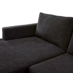 Canapé d'angle réversible en tissu polyester pour salon
