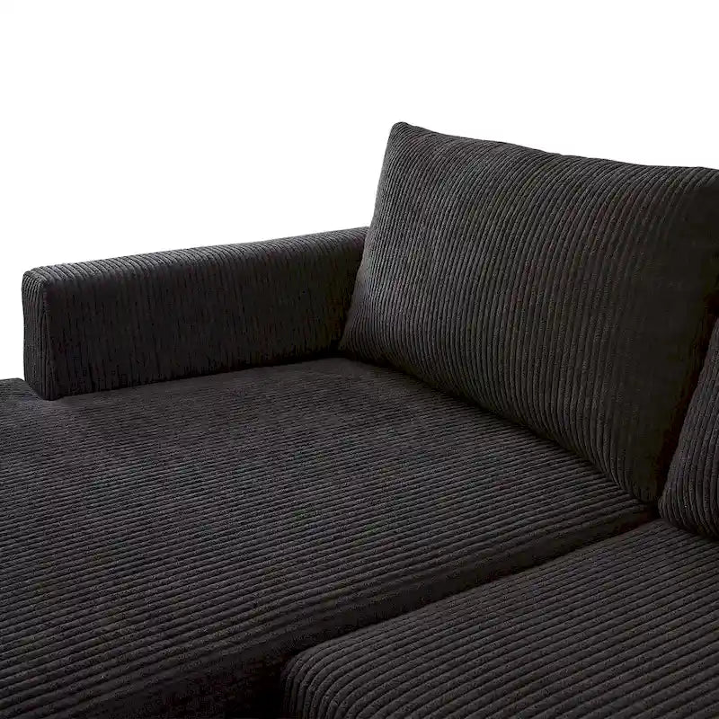 Canapé d'angle réversible en tissu polyester pour salon