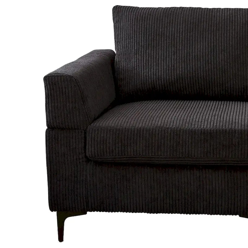 Canapé d'angle réversible en tissu polyester pour salon
