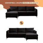 Canapé d'angle réversible en tissu polyester pour salon