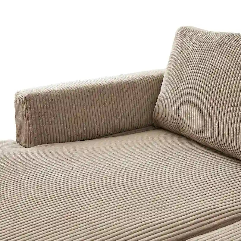 Canapé d'angle réversible en tissu polyester pour salon