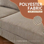 Canapé d'angle réversible en tissu polyester pour salon