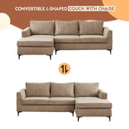 Canapé d'angle réversible en tissu polyester pour salon