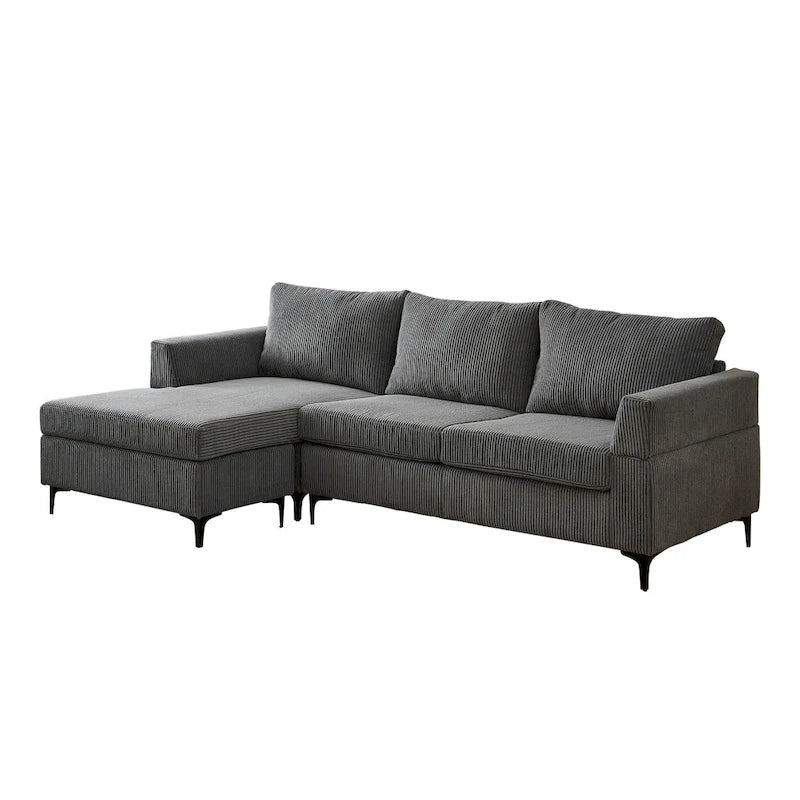 Canapé d'angle réversible en tissu polyester pour salon