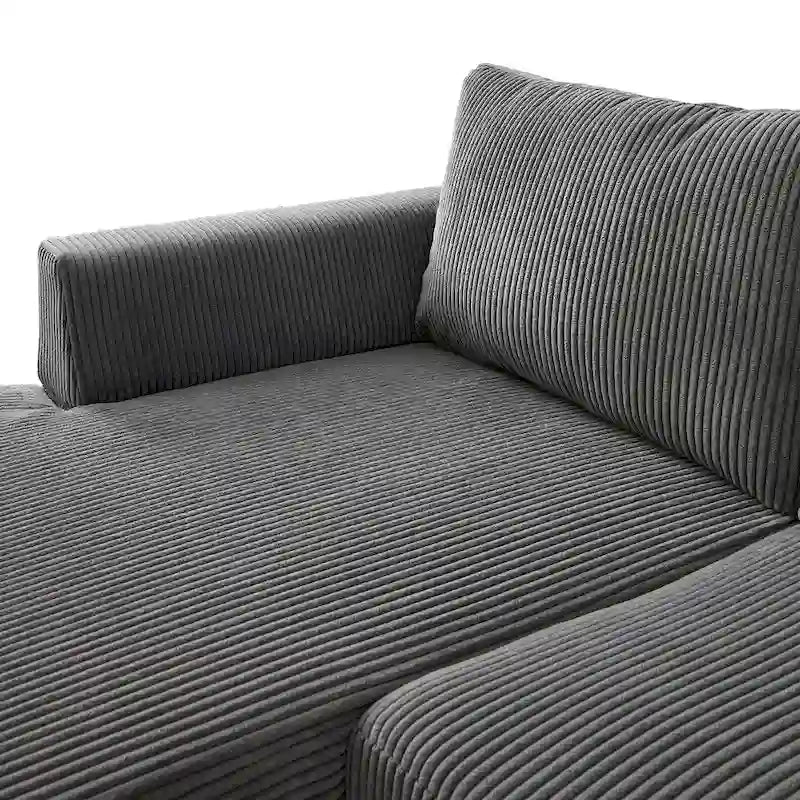 Canapé d'angle réversible en tissu polyester pour salon