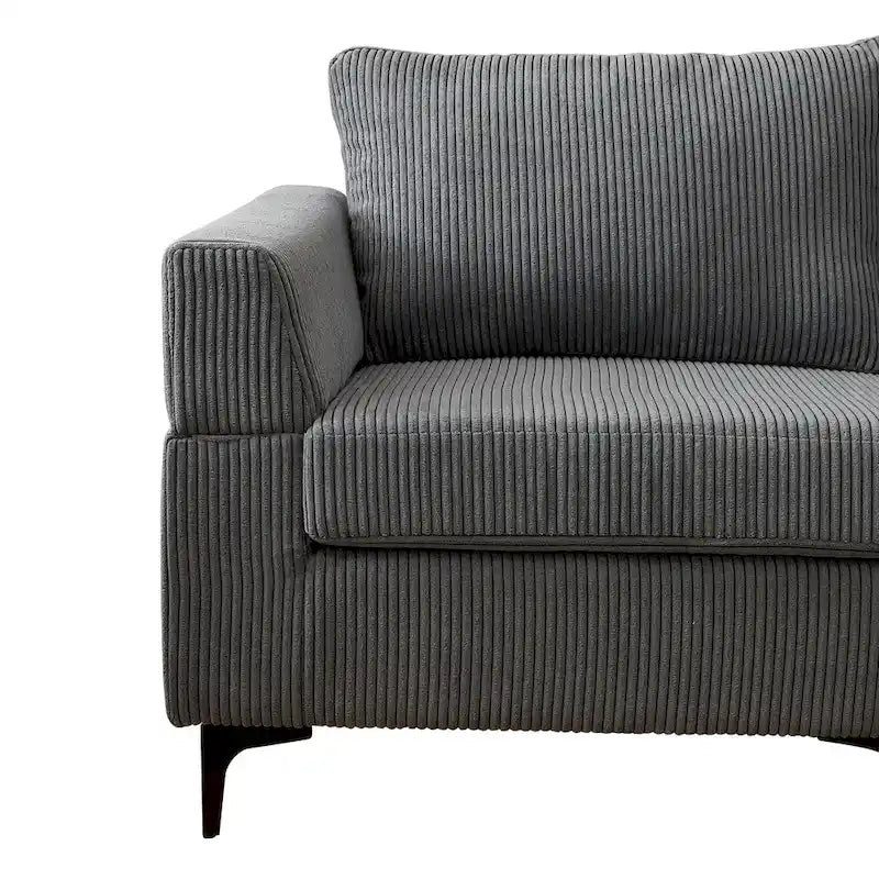 Canapé d'angle réversible en tissu polyester pour salon