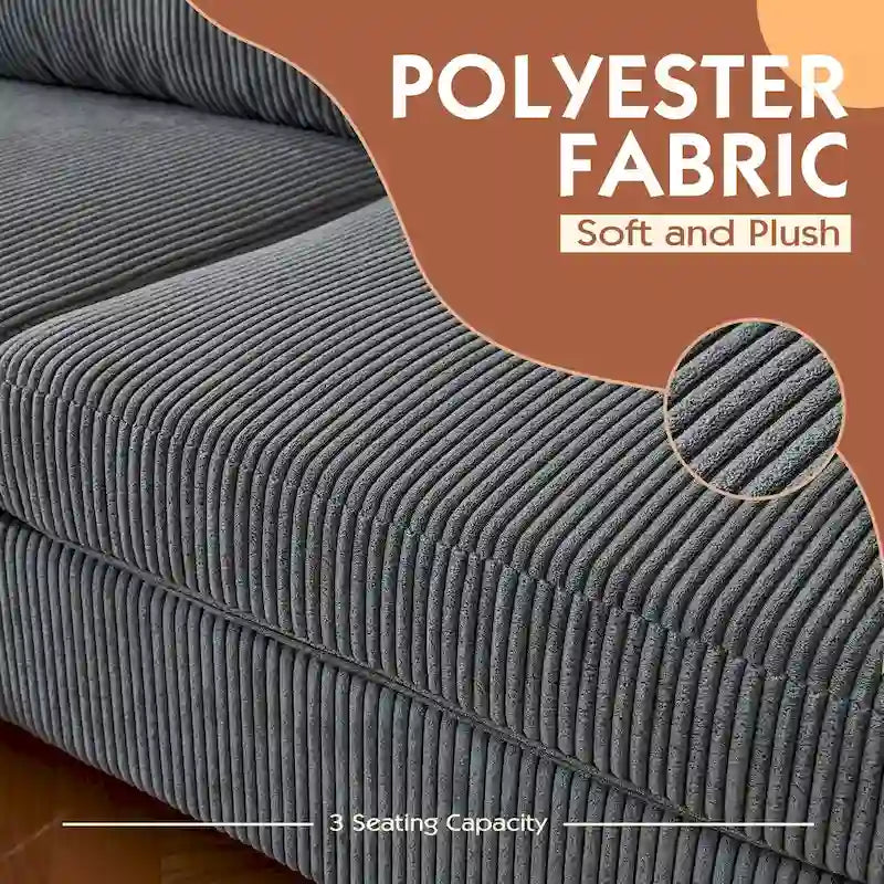 Canapé d'angle réversible en tissu polyester pour salon