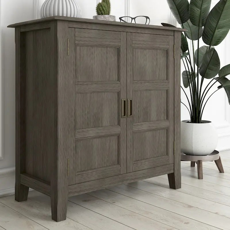 Meuble bas de rangement transitoire en bois massif Portland de 76 cm de large – 76 larg. x 36 prof. x 79 haut. (cm)