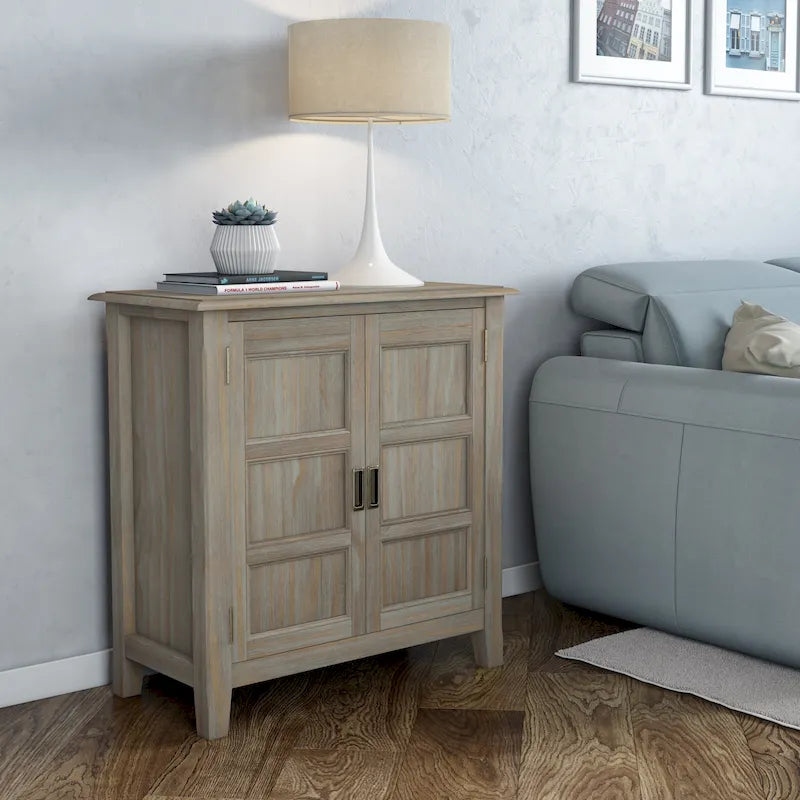 Meuble bas de rangement transitoire en bois massif Portland de 76 cm de large – 76 larg. x 36 prof. x 79 haut. (cm)