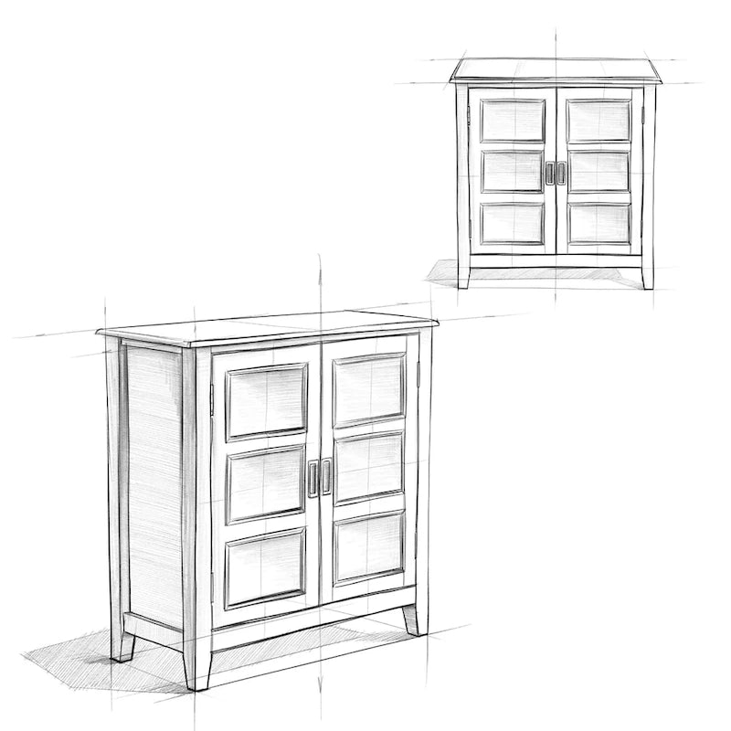 Meuble bas de rangement transitoire en bois massif Portland de 76 cm de large – 76 larg. x 36 prof. x 79 haut. (cm)