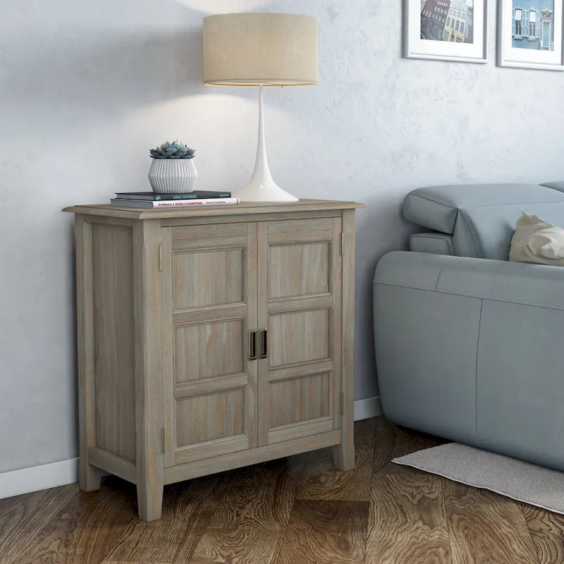 Meuble bas de rangement transitoire en bois massif Portland de 76 cm de large – 76 larg. x 36 prof. x 79 haut. (cm)