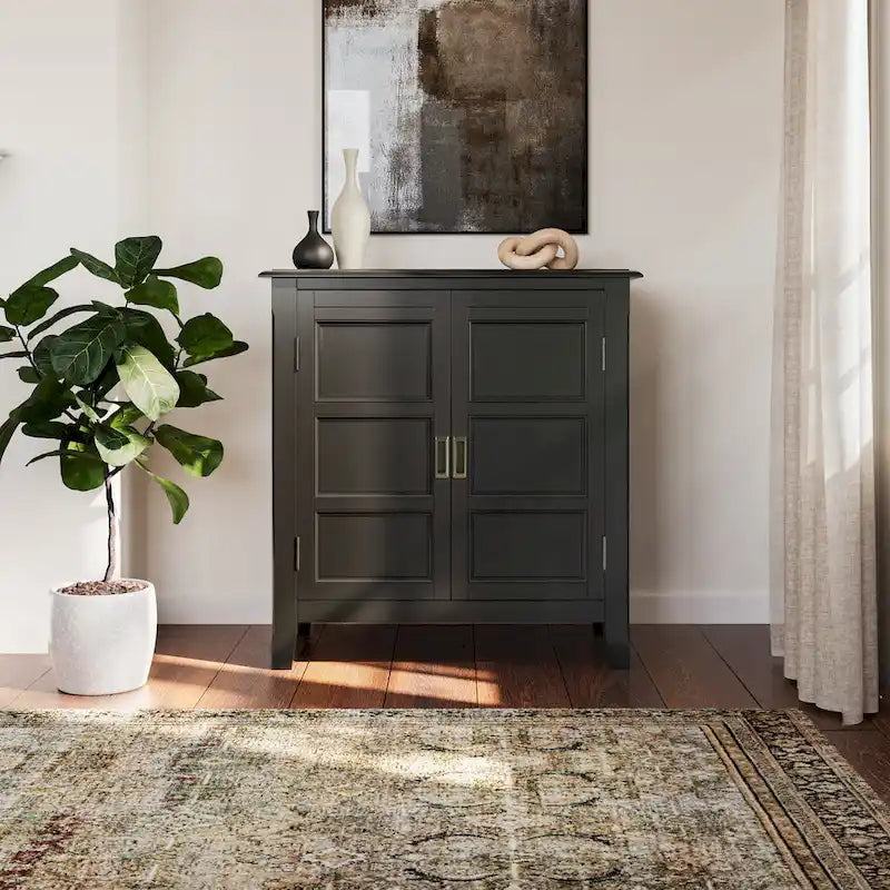 Meuble bas de rangement transitoire en bois massif Portland de 76 cm de large – 76 larg. x 36 prof. x 79 haut. (cm)