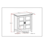 Meuble bas de rangement transitoire en bois massif Portland de 76 cm de large – 76 larg. x 36 prof. x 79 haut. (cm)