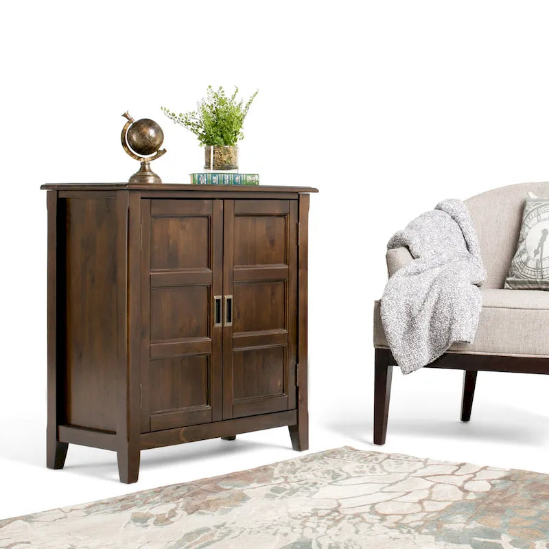 Meuble bas de rangement transitoire en bois massif Portland de 76 cm de large – 76 larg. x 36 prof. x 79 haut. (cm)