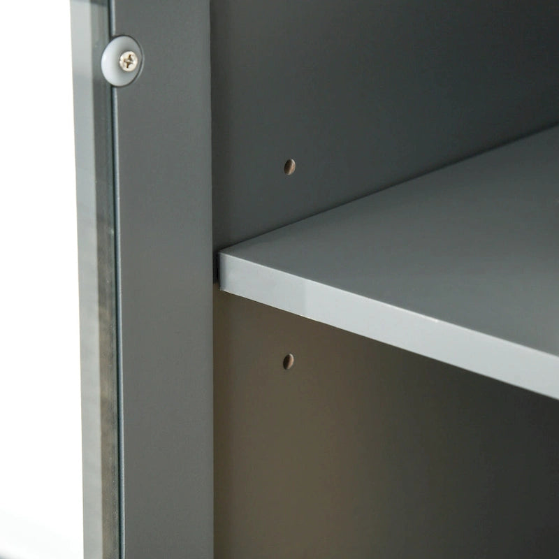 Buffet et vaisselier de cuisine Accent en bois avec porte vitrée et espace micro-ondes