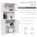 Buffet et vaisselier de cuisine Accent en bois avec porte vitrée et espace micro-ondes