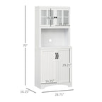 Buffet et vaisselier de cuisine Accent en bois avec porte vitrée et espace micro-ondes