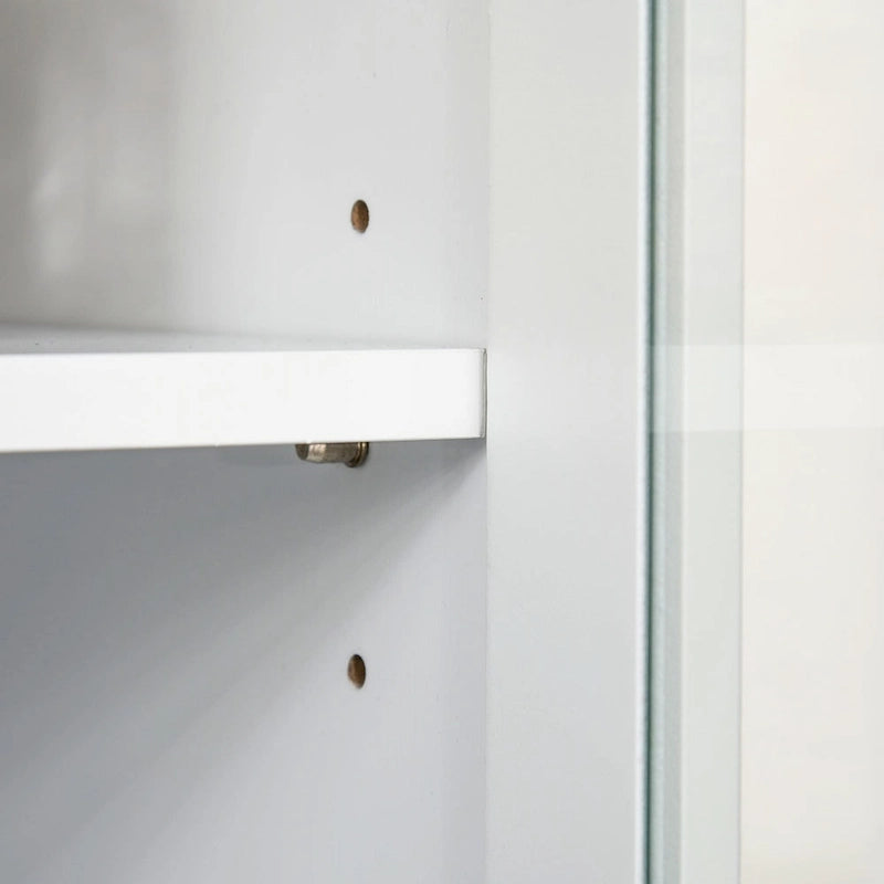 Buffet et vaisselier de cuisine Accent en bois avec porte vitrée et espace micro-ondes
