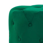 Tabouret de Maquillage Rond en Velours Ottoman avec Base Dorée