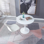 Table à manger Tulipe 80 cm, table à manger du milieu du siècle pour 2-4 personnes avec plateau rond en MDF, table à manger sur pied, table basse de loisirs