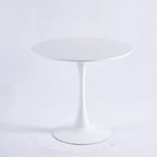 Table à manger Tulipe 80 cm, table à manger du milieu du siècle pour 2-4 personnes avec plateau rond en MDF, table à manger sur pied, table basse de loisirs