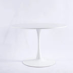 Table à manger Tulipe 80 cm, table à manger du milieu du siècle pour 2-4 personnes avec plateau rond en MDF, table à manger sur pied, table basse de loisirs