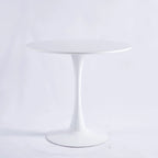 Table à manger Tulipe 80 cm, table à manger du milieu du siècle pour 2-4 personnes avec plateau rond en MDF, table à manger sur pied, table basse de loisirs