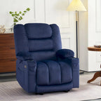 Fauteuil inclinable électrique avec fonction de chauffage et de massage, en tissu