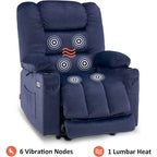 Fauteuil inclinable électrique avec fonction de chauffage et de massage, en tissu