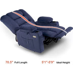 Fauteuil inclinable électrique avec fonction de chauffage et de massage, en tissu