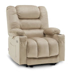 Fauteuil inclinable électrique avec fonction de chauffage et de massage, en tissu