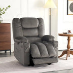 Fauteuil inclinable électrique avec fonction de chauffage et de massage, en tissu