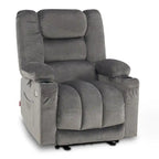 Fauteuil inclinable électrique avec fonction de chauffage et de massage, en tissu