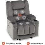Fauteuil inclinable électrique avec fonction de chauffage et de massage, en tissu