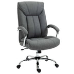 Chaise de bureau pivotante à dossier haut, en tissu de lin ergonomique avec accoudoirs et hauteur réglable