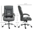 Chaise de bureau pivotante à dossier haut, en tissu de lin ergonomique avec accoudoirs et hauteur réglable