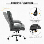 Chaise de bureau pivotante à dossier haut, en tissu de lin ergonomique avec accoudoirs et hauteur réglable