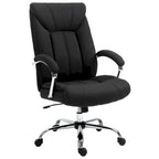 Chaise de bureau pivotante à dossier haut, en tissu de lin ergonomique avec accoudoirs et hauteur réglable