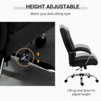Chaise de bureau pivotante à dossier haut, en tissu de lin ergonomique avec accoudoirs et hauteur réglable