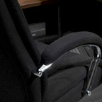 Chaise de bureau pivotante à dossier haut, en tissu de lin ergonomique avec accoudoirs et hauteur réglable